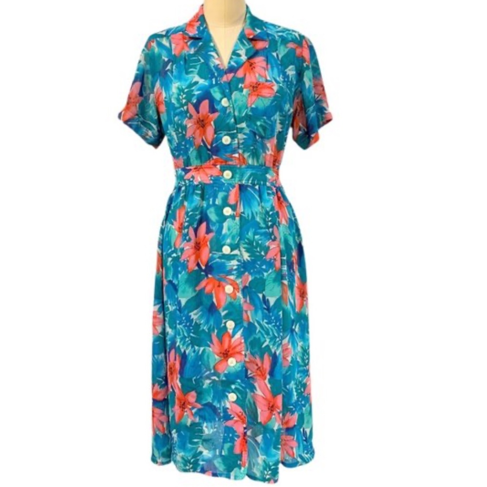 Vintage Leslie Fay Hawaiian Floral
